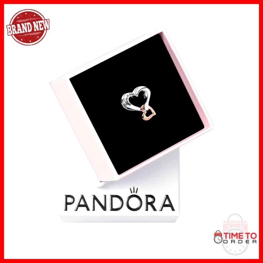 Sterling Silver Heart Charm Infinity Loop Elegant… - image 1